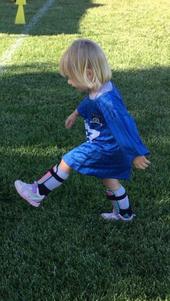 Toddler Shin Guards at Kidz Love Soccer Class in Paso Robles California