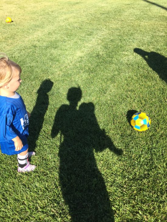 Baby wearing at Kidz Love Soccer in Paso Robles Calif