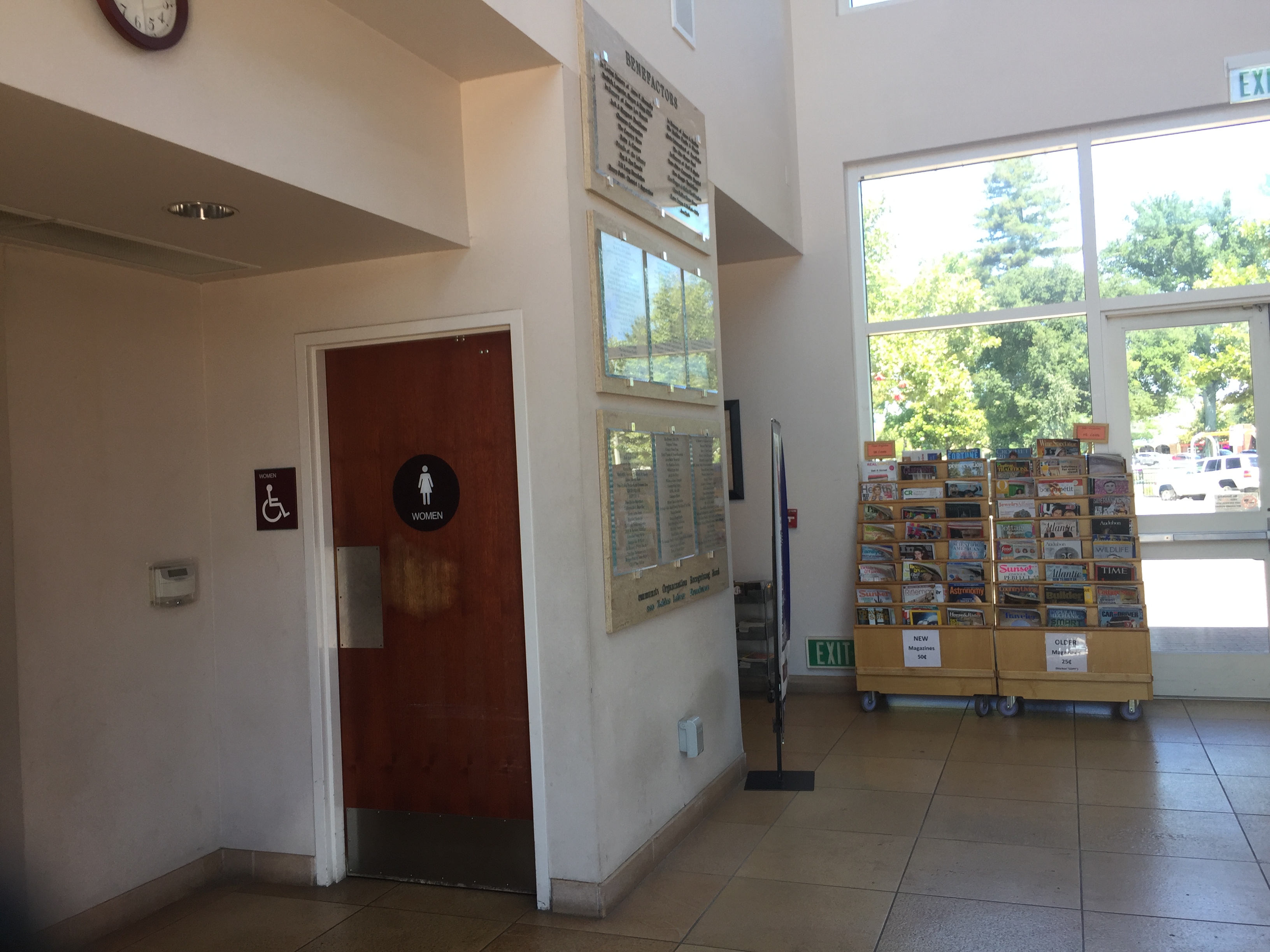 Bathrooms inside the library/cit hall building in Downtown Paso Robles California