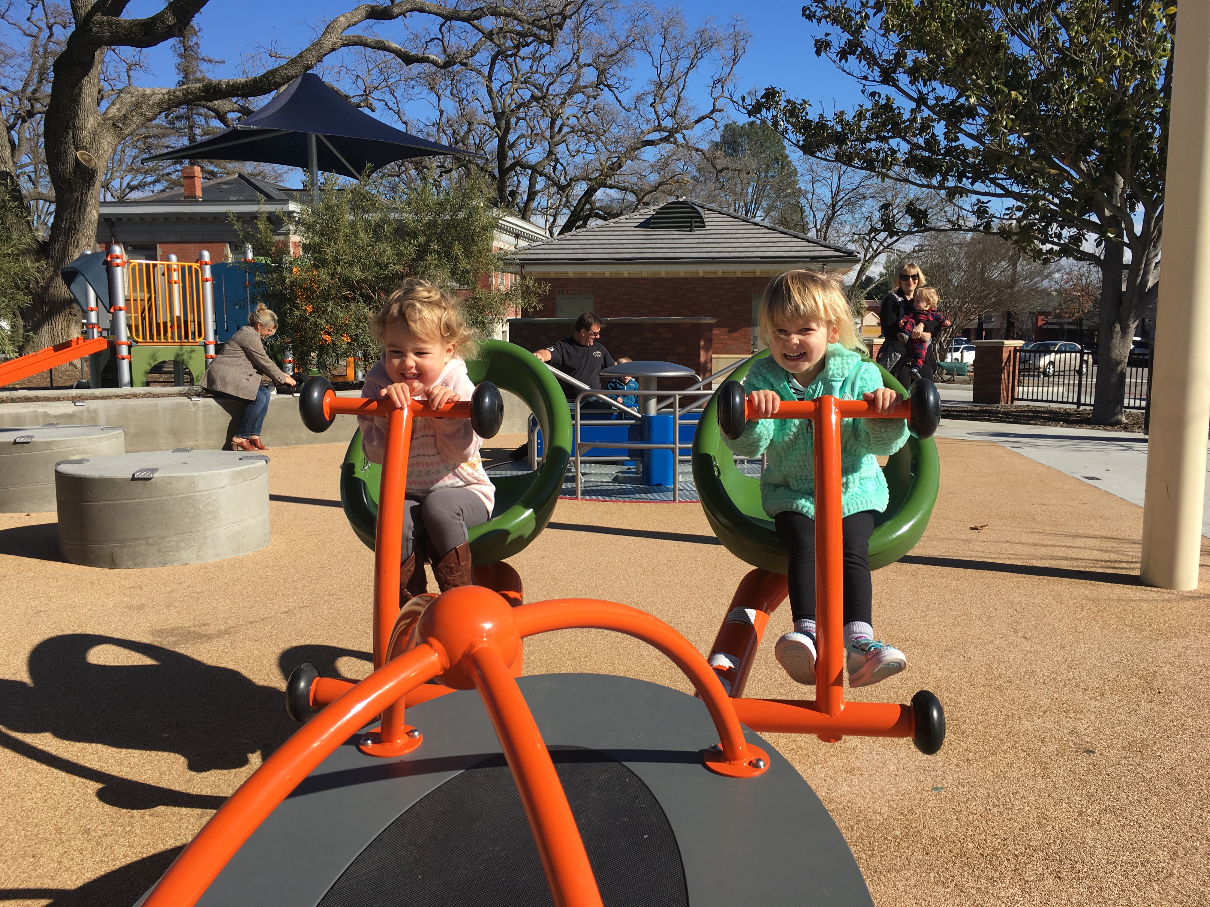 4 seat seesaw at Paso Robles Downtown City Park playground