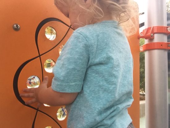 Marble wall at Paso Robles Downtown City Park playground