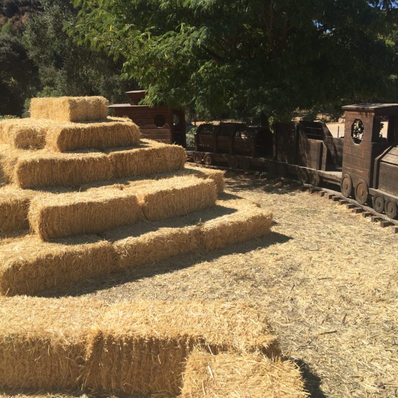 Jack Creek Farms Paso Robles hay tower and wooden train