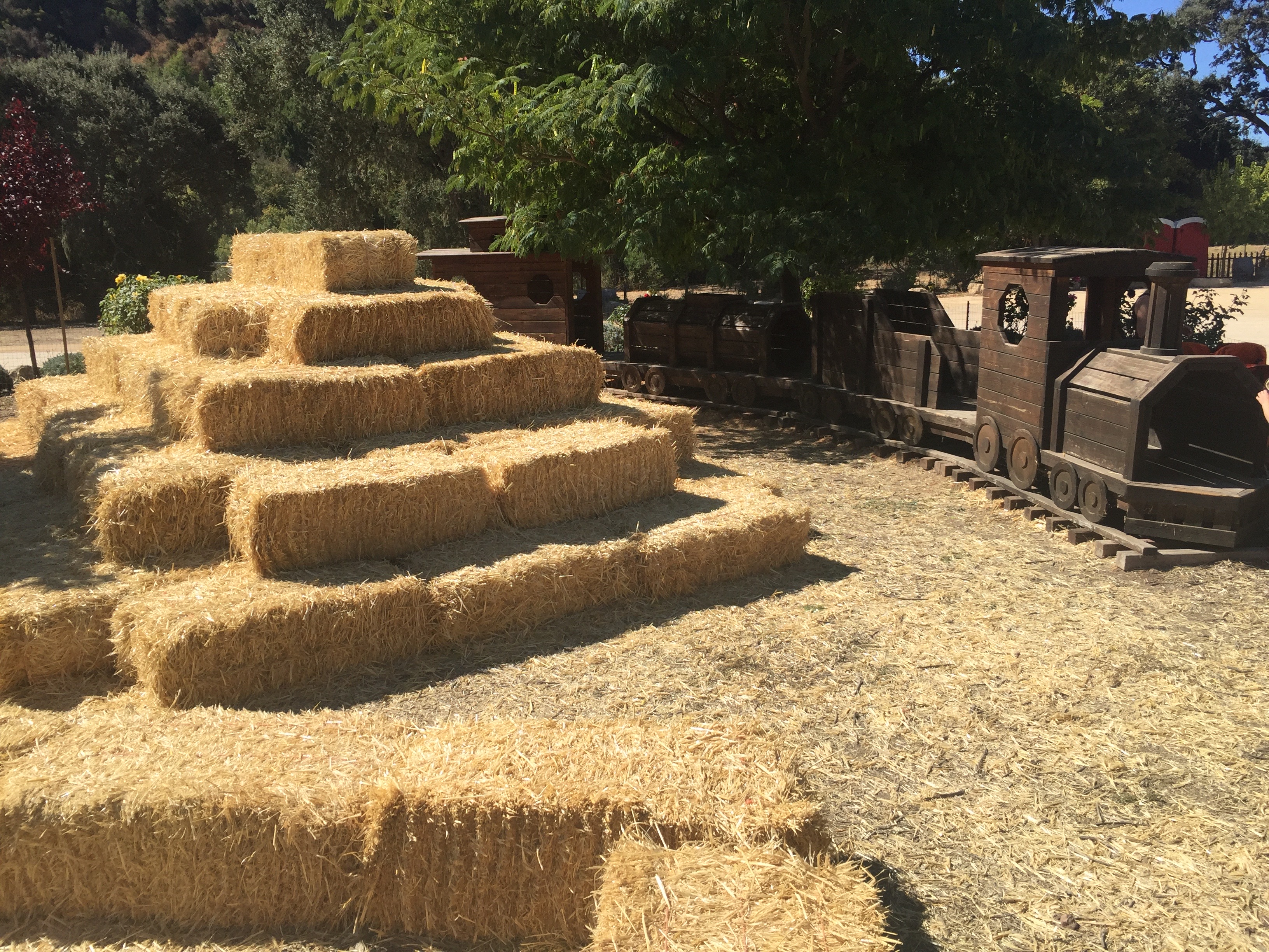 Jack Creek Farms Paso Robles hay tower and wooden train
