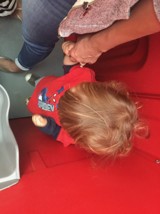 Jack Creek Farms Paso Robles baby in a portable potty