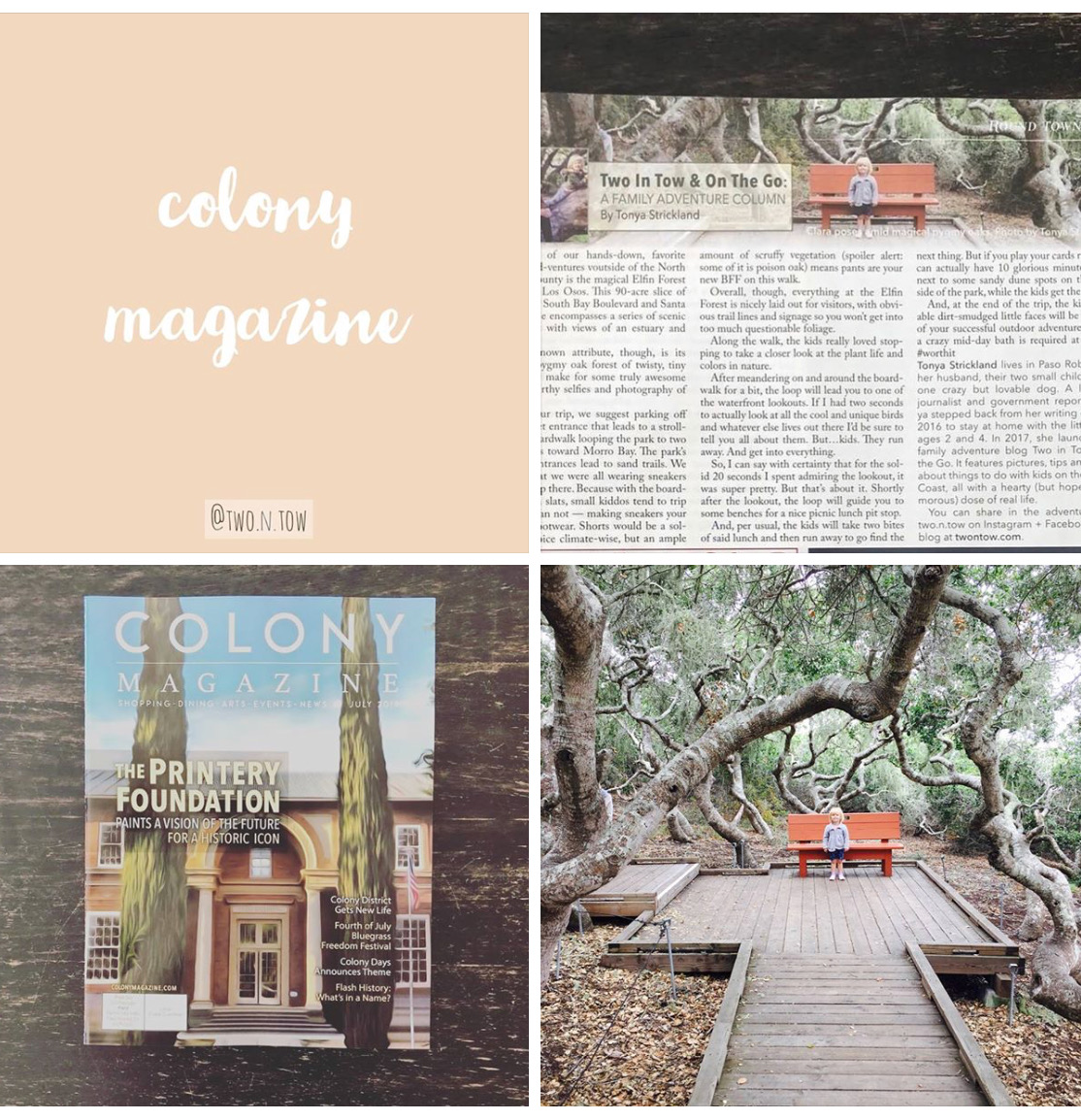 Two in Tow & On THe Go featured in Atascadero's new Colony Magazine