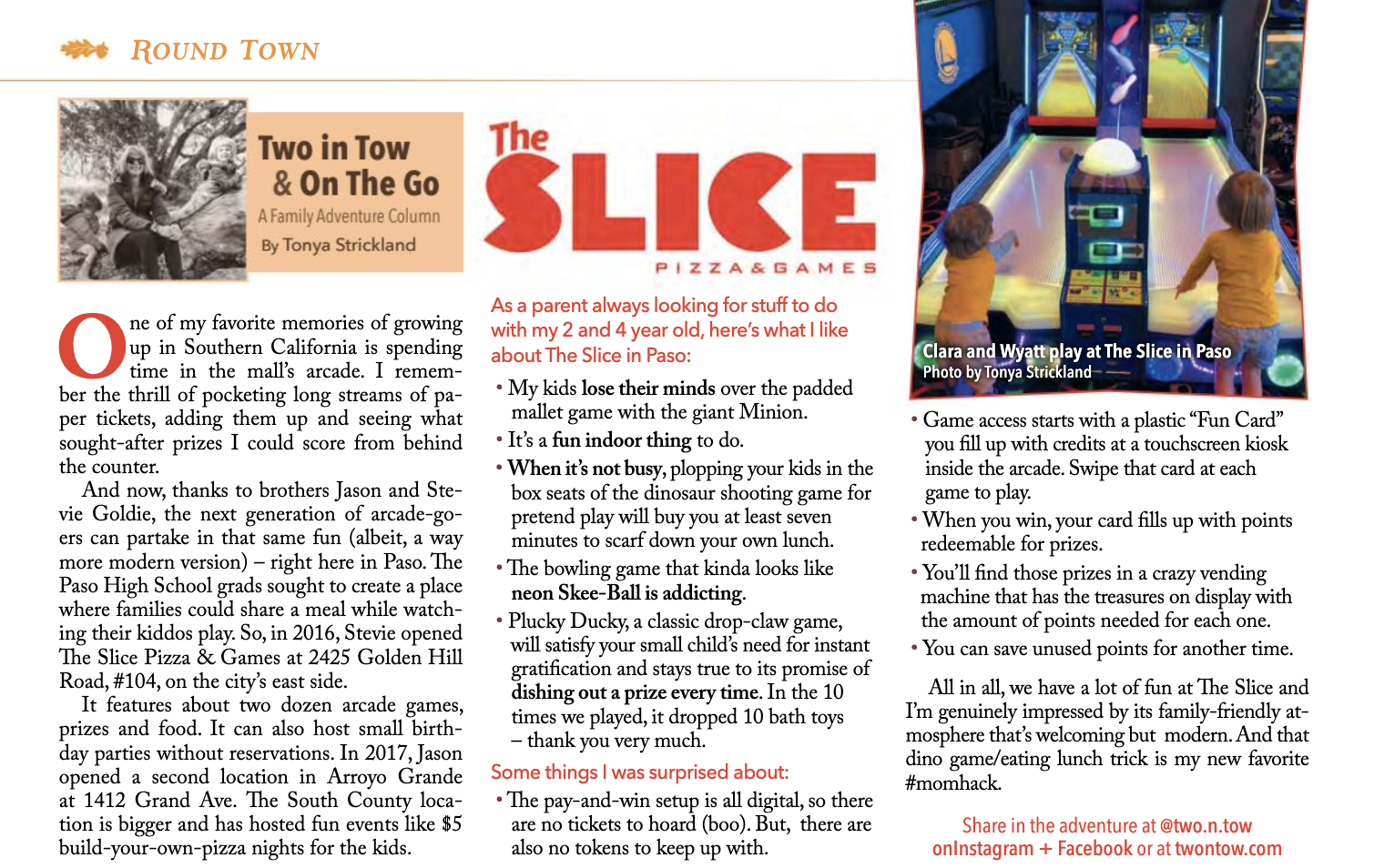 The Slice Pizza & Games, Paso Robles - Two In Tow & On The Go