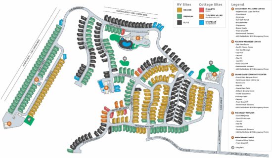 Cava Robles RV Resort in Paso Robles Review by Two In Tow And On The Go_14 and Map of Cava Robles Sites