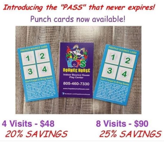 Hop's Bounce House Atascadero Punch Cards