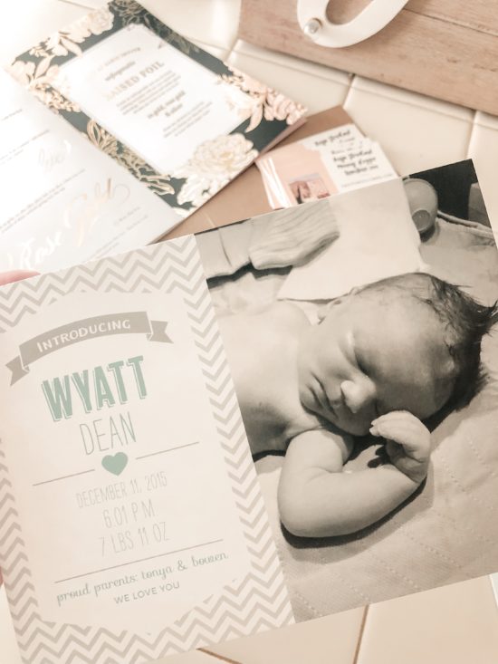 Birth announcement from Basic Invite