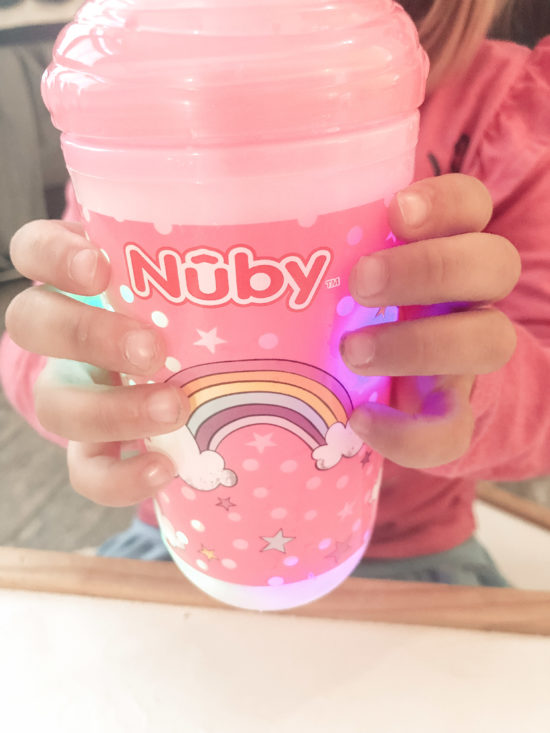 Nuby 10oz No-Spill Insulated Light Up Easy Sip Cup Rockets, Blue
