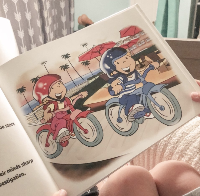 book illustration kids bike