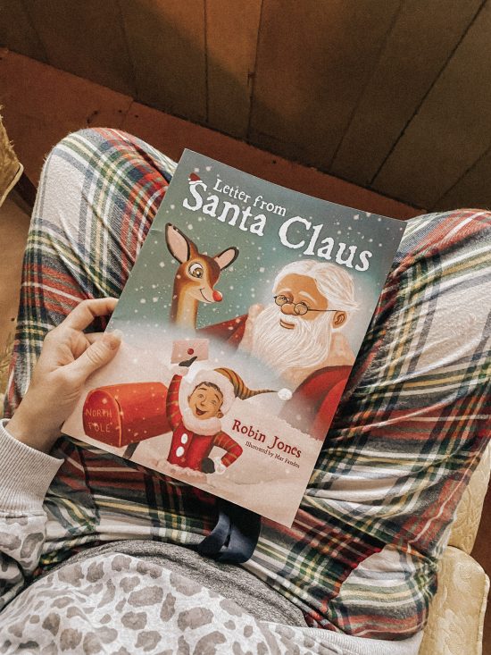 Book cover with Santa Claus and a letter