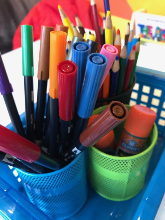 markers in a jar