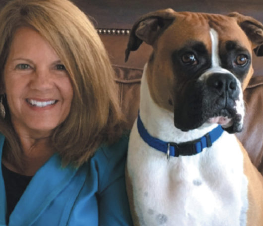 woman and her dog