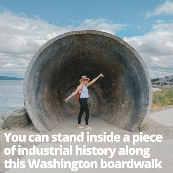 girl standing inside a smelter pot