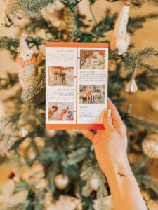 vintage holiday card in orange