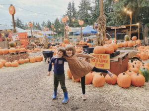 Kids at the pumpkin patch