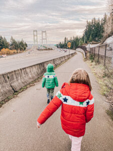 walking toward a bridge