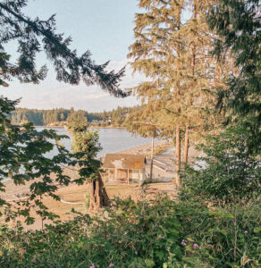 aerial view from hill of sandspit