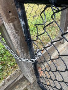 chain link gate with padlock
