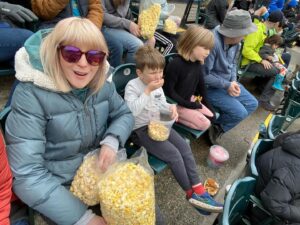 girl with popcorn